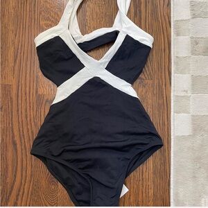L*Space Black and White One Piece Swimsuit